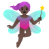 🧚🏿‍♀️ woman fairy: dark skin tone display on Google